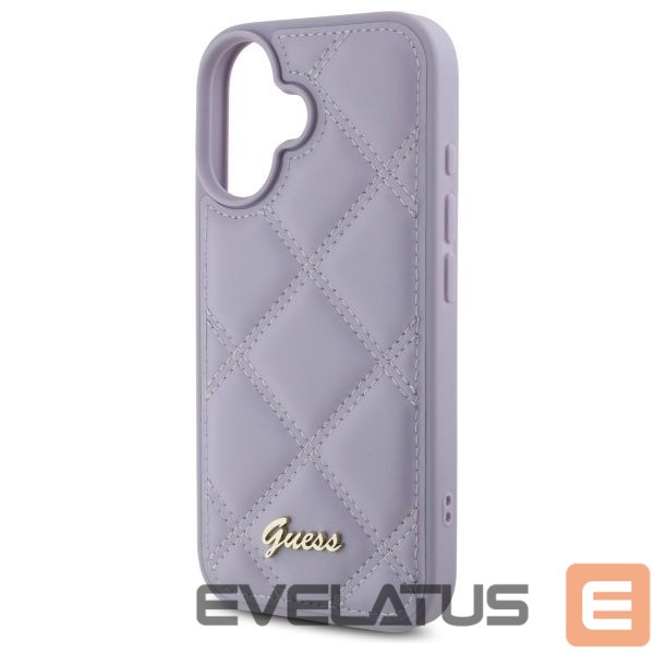 Kitas telefono priedas Guess Guess Quilted Metal Logo case for iPhone 16 - light purple