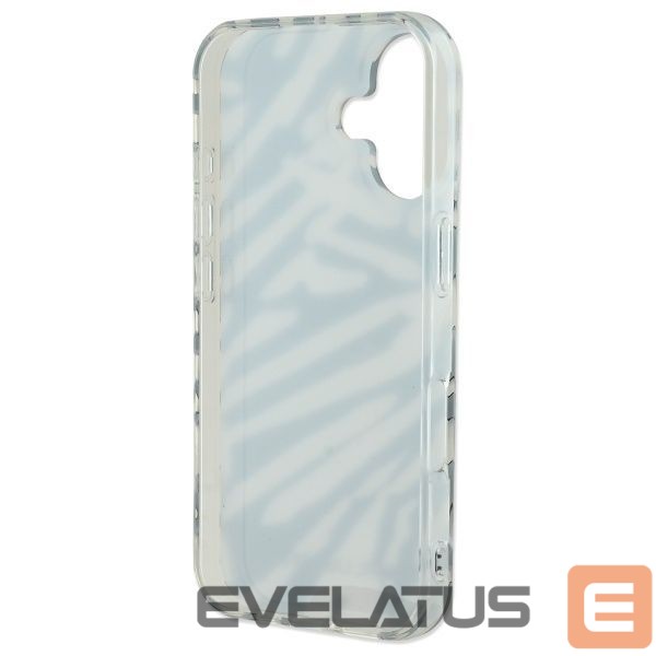 Kitas telefono priedas Karl Lagerfeld Karl Lagerfeld IML Zebra Pattern & Cord iPhone 16 Case - Black
