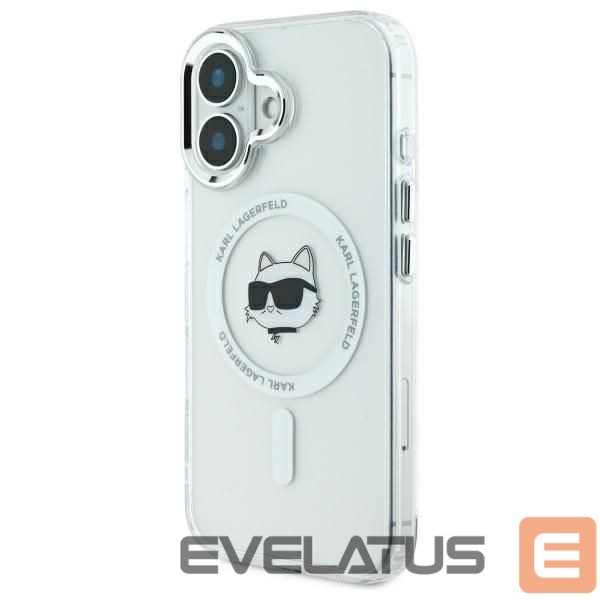 Kitas telefono priedas Karl Lagerfeld Karl Lagerfeld IML Metal Choupette Head MagSafe case for iPhone 16 Plus - white