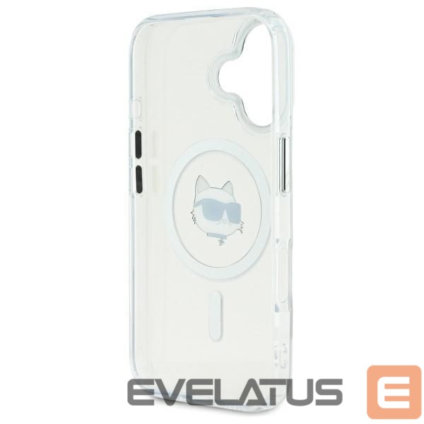 Kitas telefono priedas Karl Lagerfeld Karl Lagerfeld IML Metal Choupette Head MagSafe case for iPhone 16 Plus - white