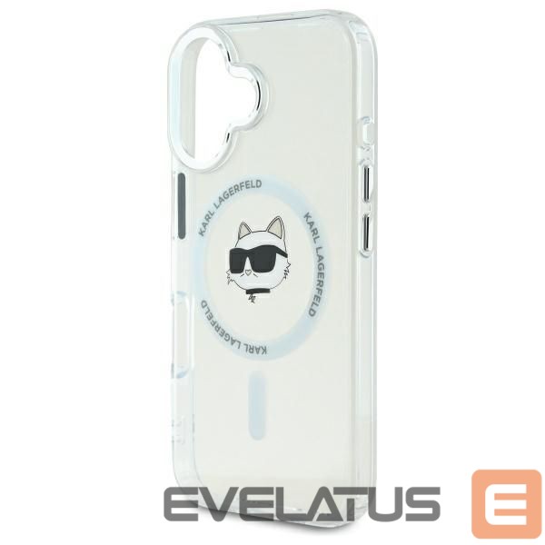 Kitas telefono priedas Karl Lagerfeld Karl Lagerfeld IML Metal Choupette Head MagSafe case for iPhone 16 Plus - white
