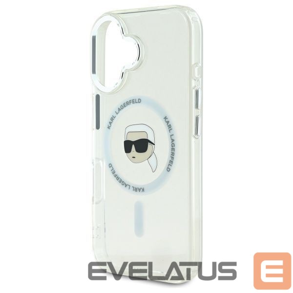 Kitas telefono priedas Karl Lagerfeld Karl Lagerfeld IML Metal Karl Head MagSafe Case for iPhone 16 Plus - White