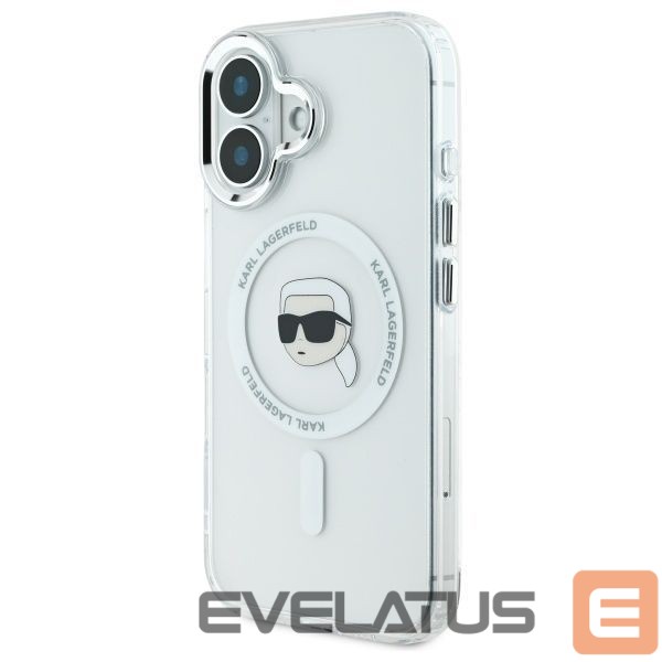 Kitas telefono priedas Karl Lagerfeld Karl Lagerfeld IML Metal Karl Head MagSafe Case for iPhone 16 Plus - White