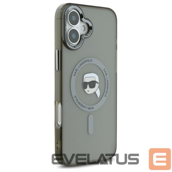 Kitas telefono priedas Karl Lagerfeld Karl Lagerfeld IML Metal Karl Head MagSafe iPhone 16 Plus Case - Black
