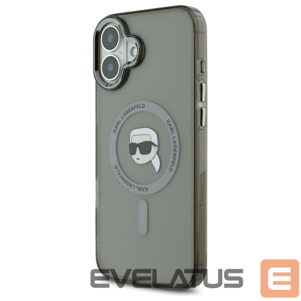 Kitas telefono priedas Karl Lagerfeld Karl Lagerfeld IML Metal Karl Head MagSafe iPhone 16 Plus Case - Black