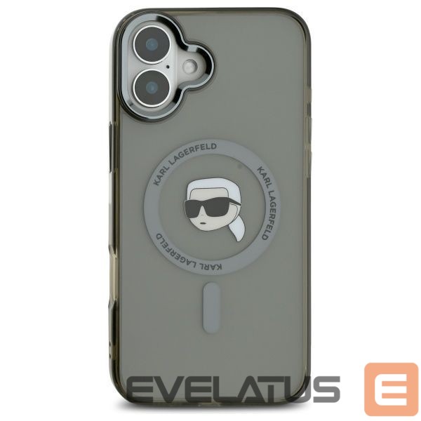 Kitas telefono priedas Karl Lagerfeld Karl Lagerfeld IML Metal Karl Head MagSafe iPhone 16 Plus Case - Black
