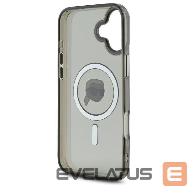 Kitas telefono priedas Karl Lagerfeld Karl Lagerfeld IML Metal Karl Head MagSafe iPhone 16 Plus Case - Black