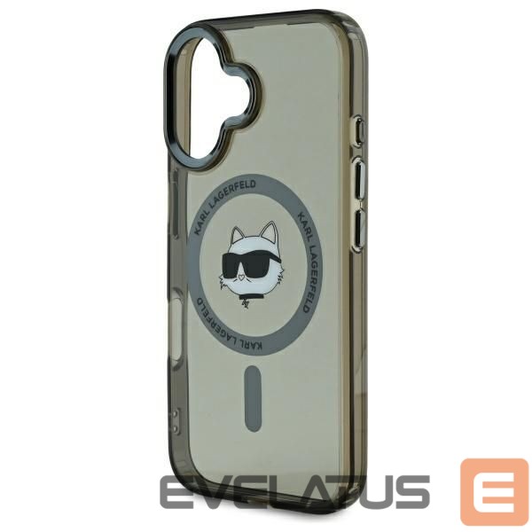 Kitas telefono priedas Karl Lagerfeld Karl Lagerfeld IML Metal Choupette Head MagSafe iPhone 16 Case - Black