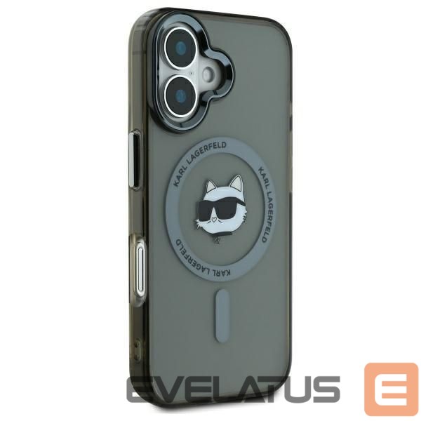 Kitas telefono priedas Karl Lagerfeld Karl Lagerfeld IML Metal Choupette Head MagSafe iPhone 16 Case - Black