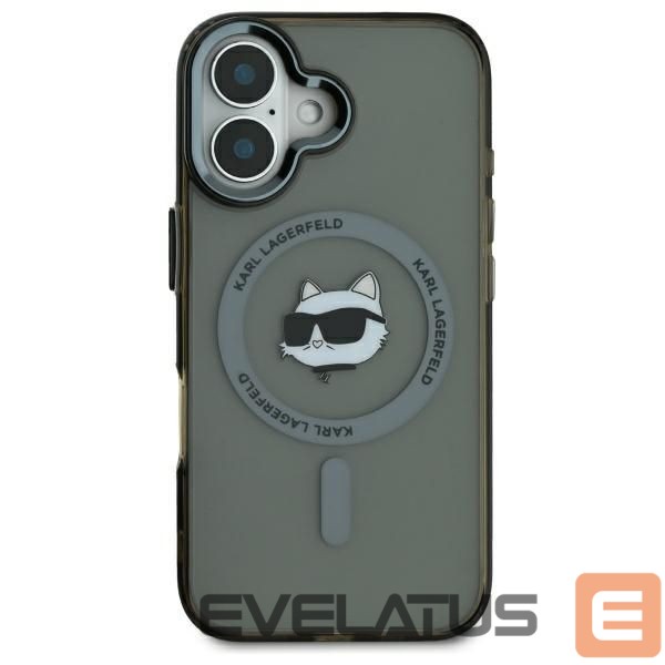 Kitas telefono priedas Karl Lagerfeld Karl Lagerfeld IML Metal Choupette Head MagSafe iPhone 16 Case - Black