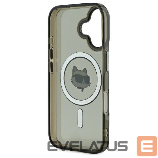 Kitas telefono priedas Karl Lagerfeld Karl Lagerfeld IML Metal Choupette Head MagSafe iPhone 16 Case - Black