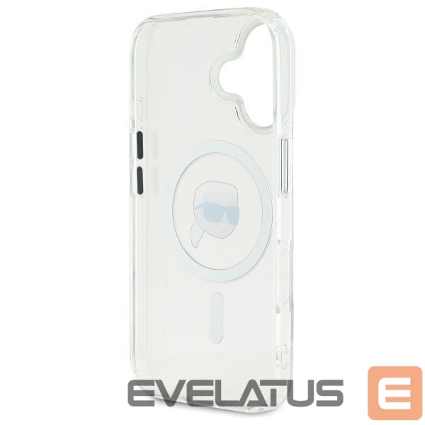 Kitas telefono priedas Karl Lagerfeld Karl Lagerfeld IML Metal Karl Head MagSafe iPhone 16 Case - White