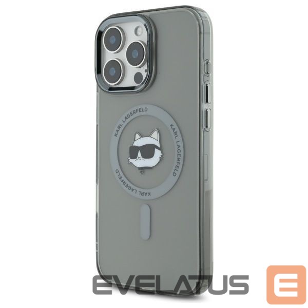 Kitas telefono priedas Karl Lagerfeld Karl Lagerfeld IML Metal Choupette Head MagSafe Case for iPhone 16 Pro Max - Black