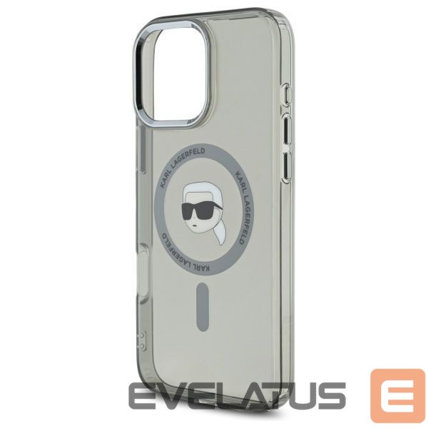 Kitas telefono priedas Karl Lagerfeld Karl Lagerfeld IML Metal Karl Head MagSafe Case for iPhone 16 Pro Max - Black