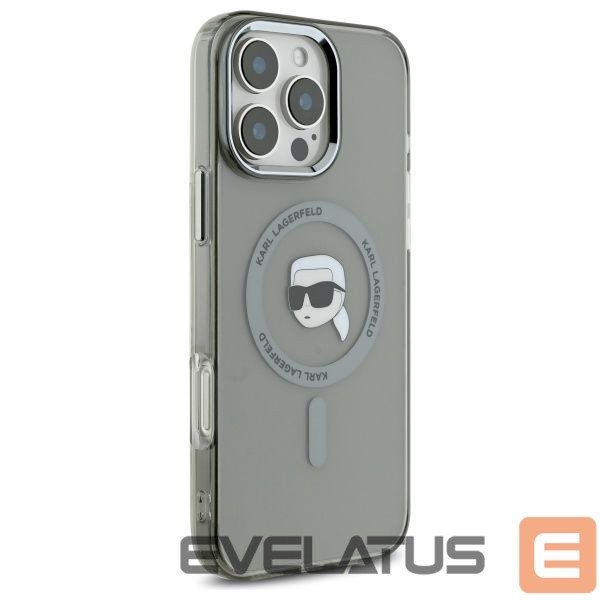 Kitas telefono priedas Karl Lagerfeld Karl Lagerfeld IML Metal Karl Head MagSafe Case for iPhone 16 Pro Max - Black