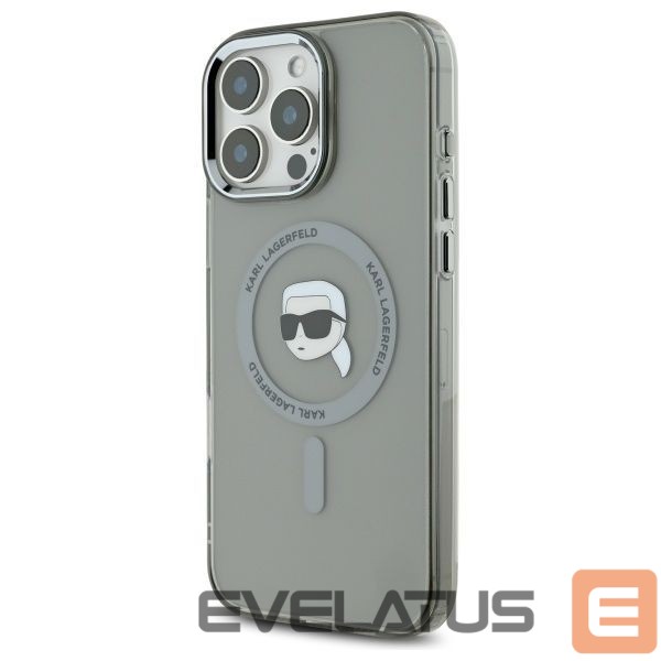 Kitas telefono priedas Karl Lagerfeld Karl Lagerfeld IML Metal Karl Head MagSafe Case for iPhone 16 Pro Max - Black