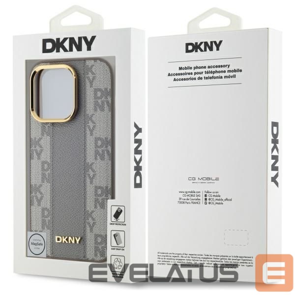 Kitas telefono priedas DKNY DKNY Leather Checkered Mono Pattern MagSafe iPhone 14 Pro Case - Beige