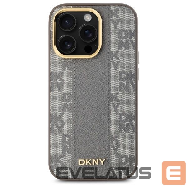 Kitas telefono priedas DKNY DKNY Leather Checkered Mono Pattern MagSafe iPhone 14 Pro Case - Beige