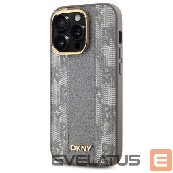 Kitas telefono priedas DKNY DKNY Leather Checkered Mono Pattern MagSafe iPhone 14 Pro Case - Beige