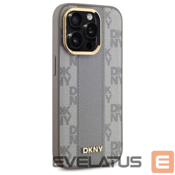 Kitas telefono priedas DKNY DKNY Leather Checkered Mono Pattern MagSafe iPhone 14 Pro Case - Beige