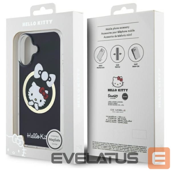 Kitas telefono priedas Hello Kitty Hello Kitty IML Fun bow Magsafe iPhone 16 Case - Black