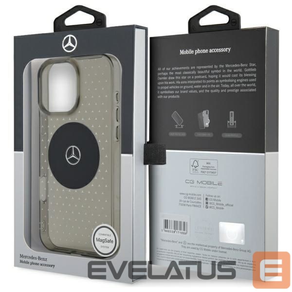 Kitas telefono priedas Mercedes-Benz Mercedes MB Case Star Pattern for iPhone 16 Pro - Black
