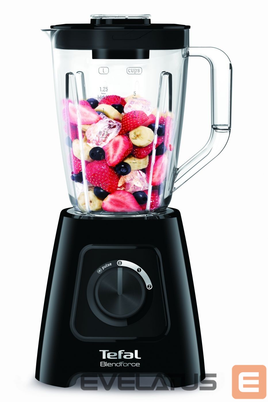 Maišytuvai ir maišytuvai TEFAL Blender BL420838 BlendForce Tabletop, 600 W, Jar material Plastic, Jar capacity 1.25 L, Ice crushing, Black