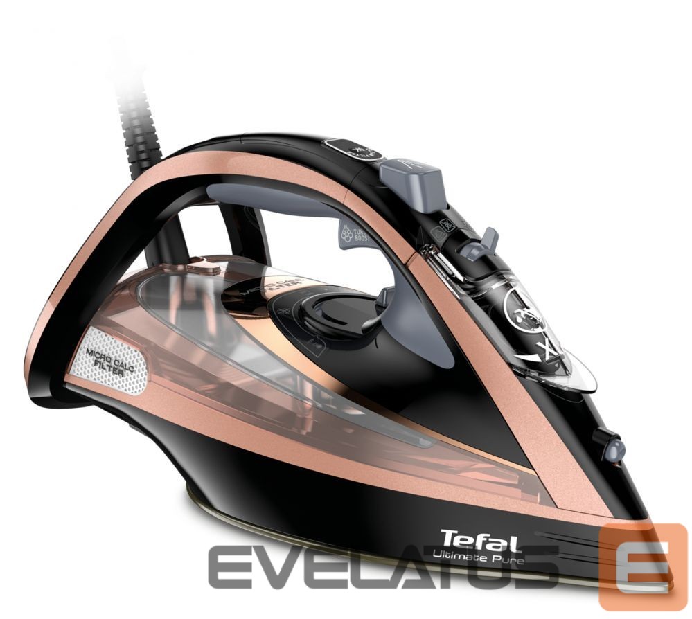 Lygintuvai TEFAL Steam Iron FV9845 3200 W, Water tank capacity 350 ml, Continuous steam 60 g/min, Black/Rose Gold