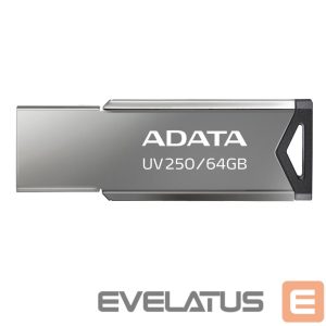 USB atmintinė ADATA  USB Flash Drive UV250 64 GB, USB 2.0, Silver 