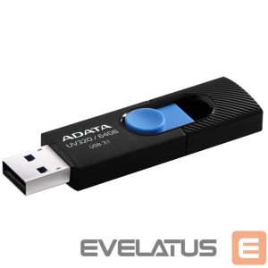 USB atmintinė ADATA  AUV320 64GB USB Flash Drive, Black/Blue 