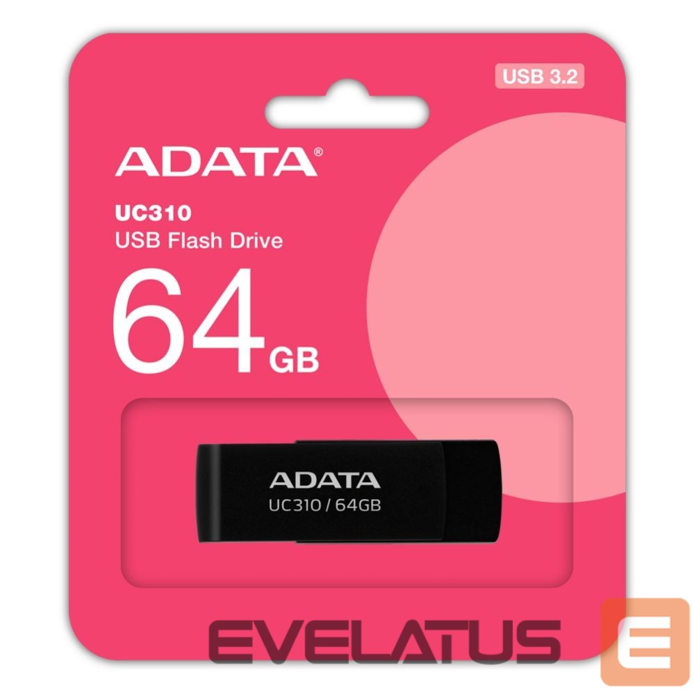 USB atmintinė ADATA UC310 64GB USB Flash Drive, Black