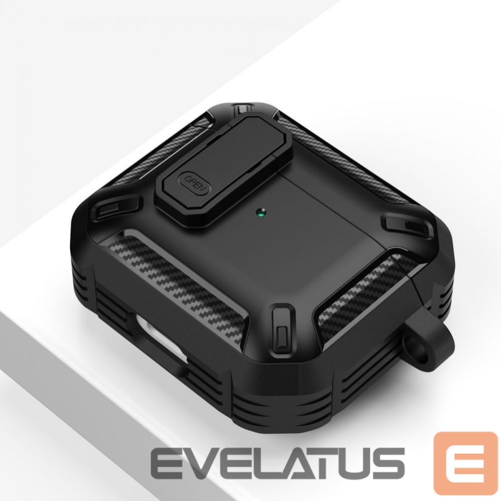 Išmaniųjų laikrodžių priedai Tech-Protect Tech-Protect X-Carbo Case for AirPods Pro 1 / 2 - Black