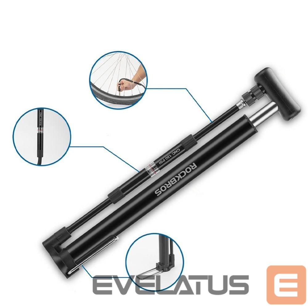 Dviračio priedas Rockbros Rockbros 42322821001 floor bicycle pump - black