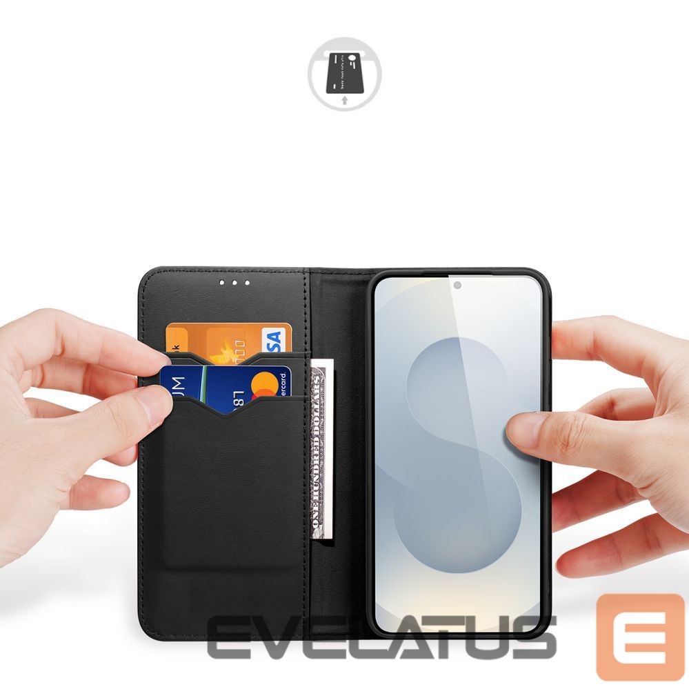 Nugarėlės dėklai Dux Ducis Dux Ducis Hivo Samsung Galaxy S25 Edge Case with Flip and RFID Protection - Black