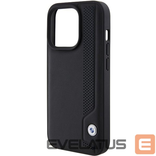 Nugarėlės dėklai BMW BMW Leather Blue Dots iPhone 15 Pro Max Case - Black