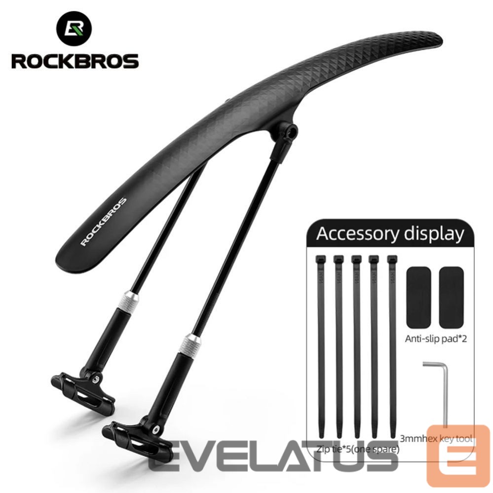 Dviračio priedas Rockbros Rockbros 28210007001 bicycle fender, universal, adjustable - black