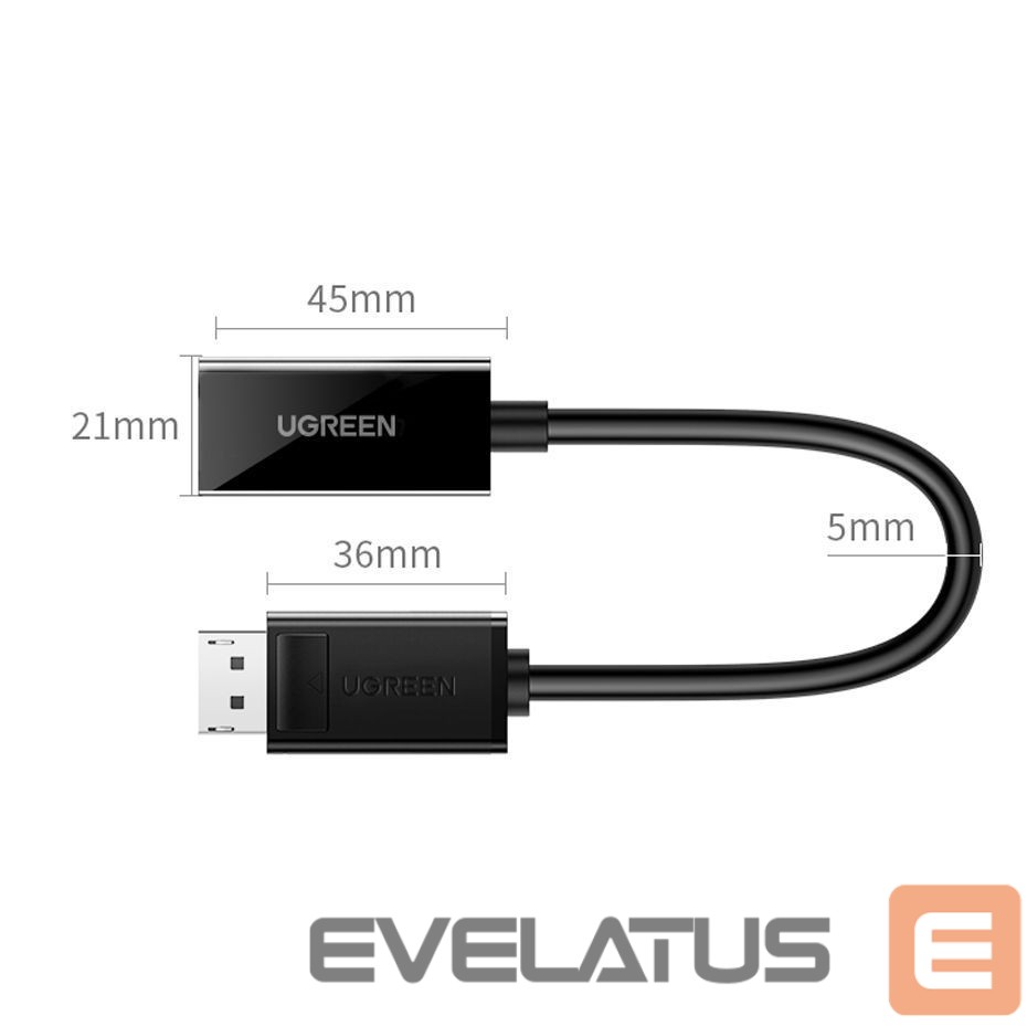 Kabelis Ugreen MM137 40363 DisplayPort (Male) to HDMI (Female) 4K/1080p Adapter - Black Black