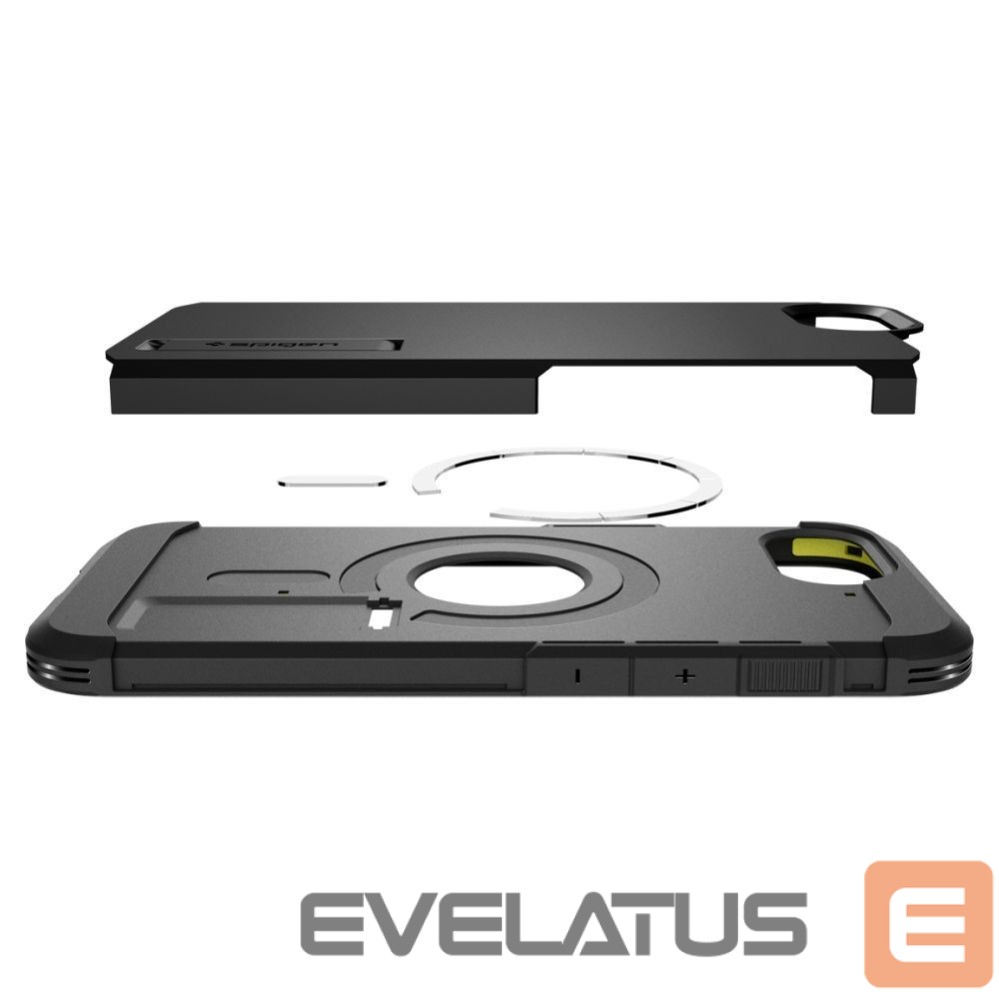 Nugarėlės dėklai Spigen Spigen Tough Armor Case with MagSafe for iPhone 16e with Stand - Black