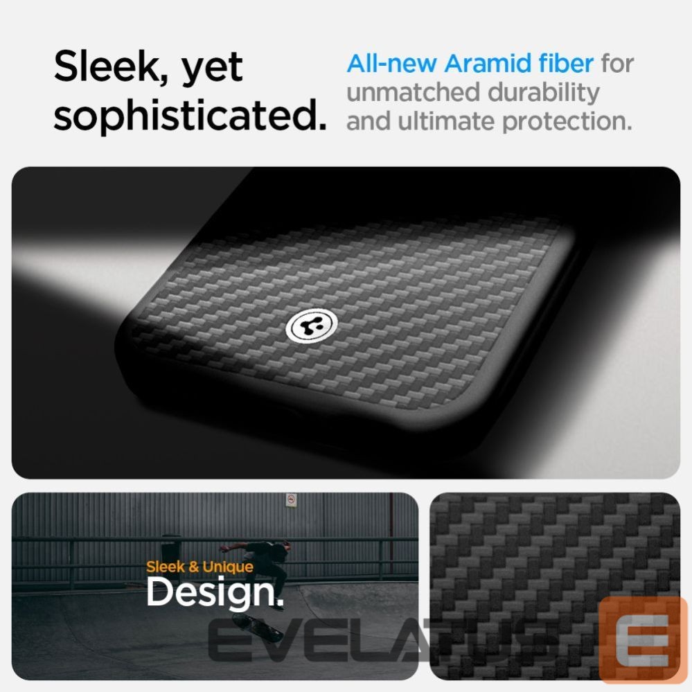 Nugarėlės dėklai Spigen Spigen Enzo Aramid MagSafe iPhone 16e Case - Black
