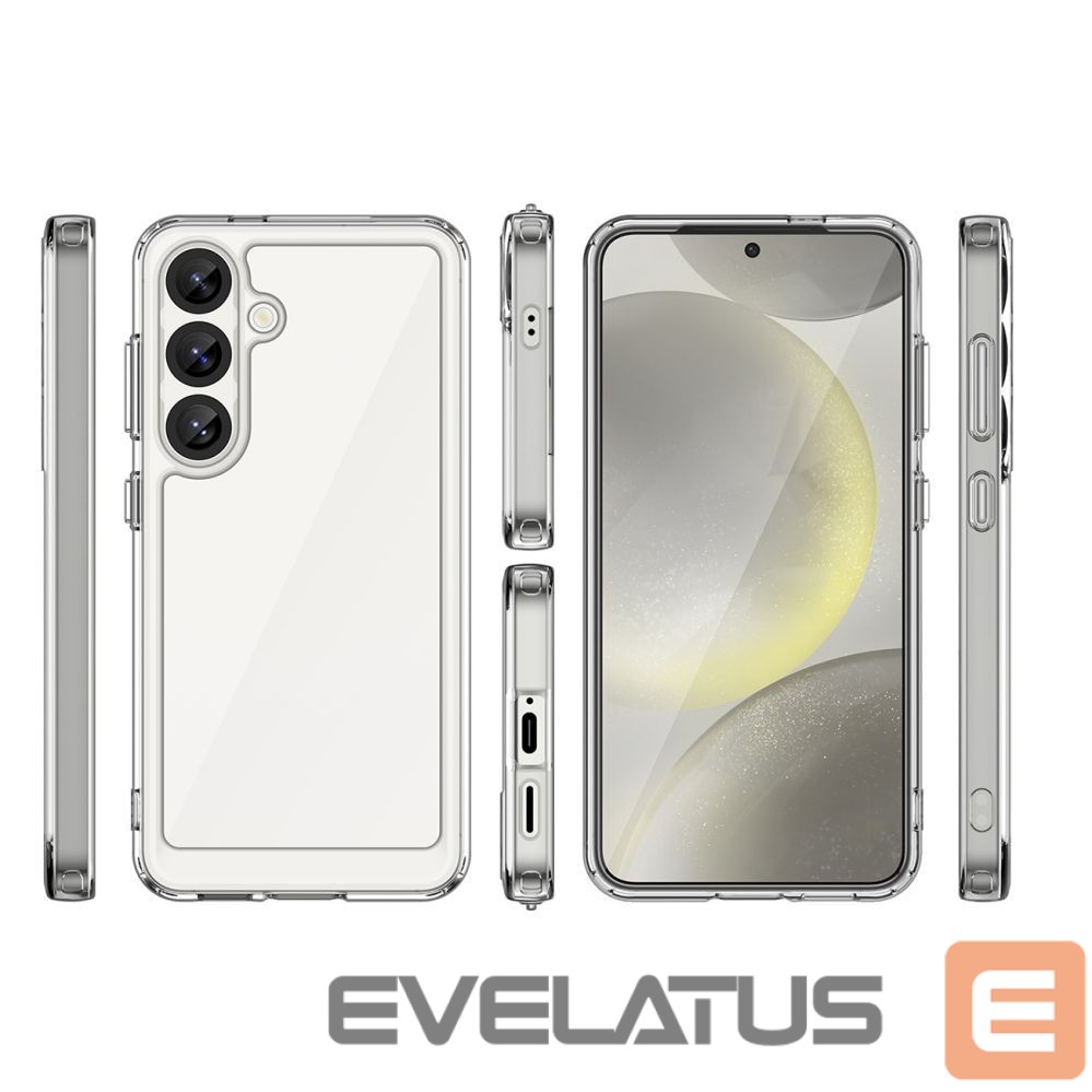 Nugarėlės dėklai Hurtel Outer Space Case for Samsung Galaxy S25 Edge Cover with Flexible Frame - Transparent