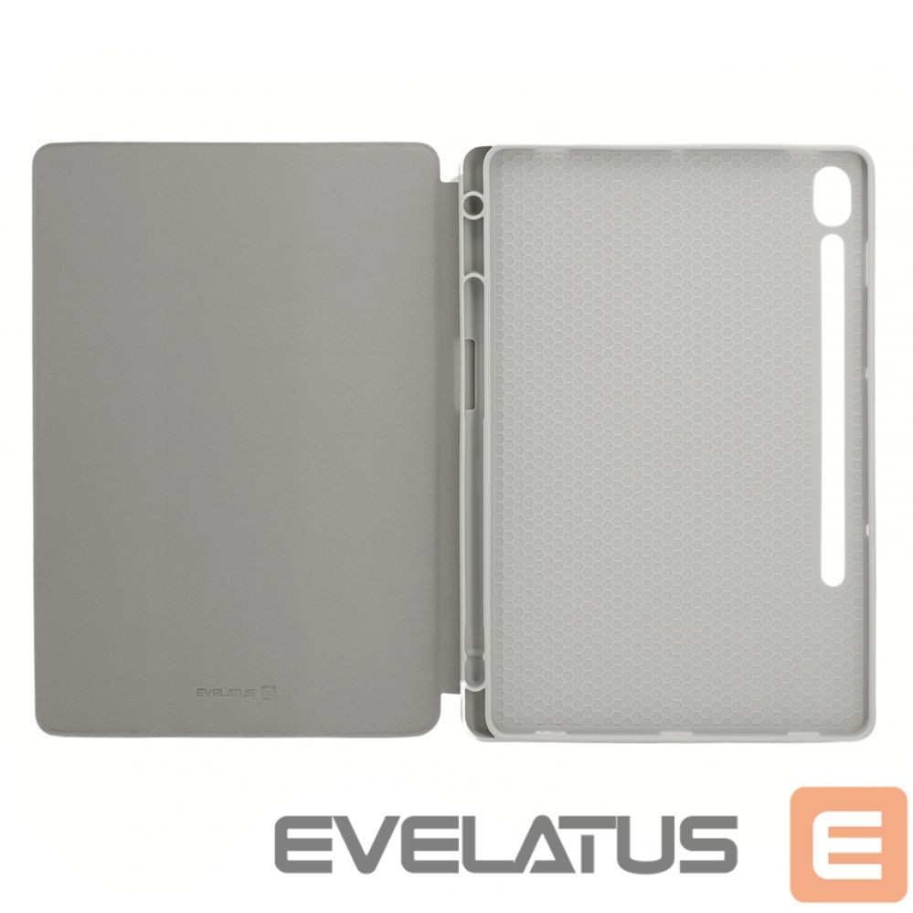 Knygos tipo dėklas Evelatus Galaxy Tab S9 Tablet case with imitate microfiber inside Silver