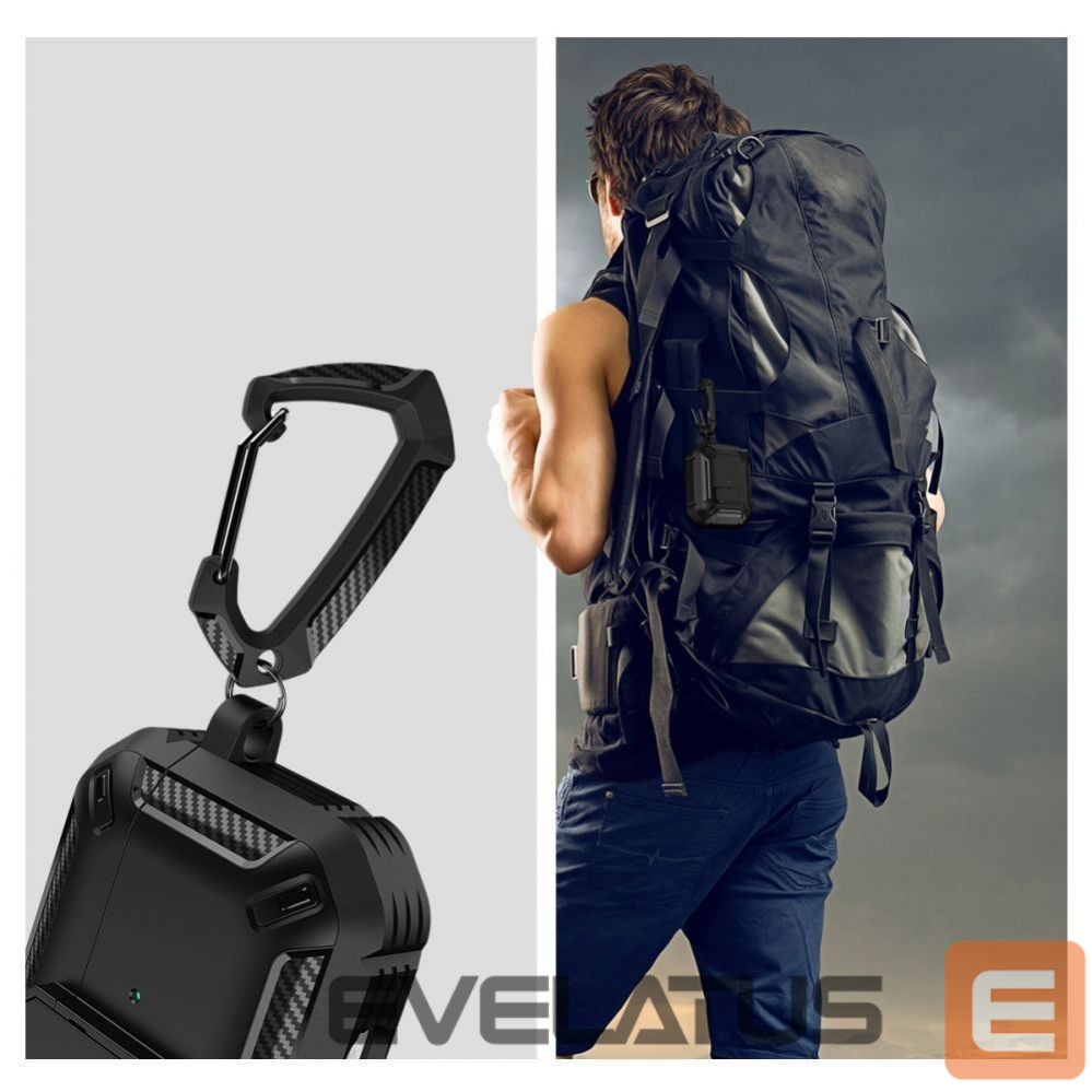 Išmaniųjų laikrodžių priedai Tech-Protect Tech-Protect X-Carbo Case for AirPods Pro 1 / 2 - Black