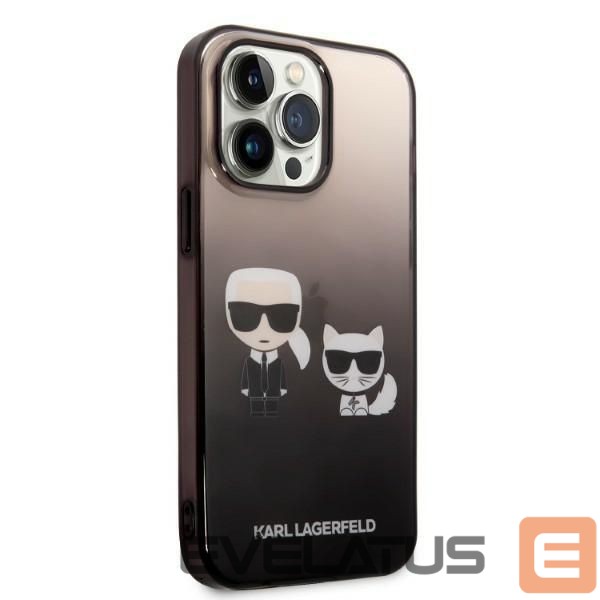 Nugarėlės dėklai Karl Lagerfeld Karl Lagerfeld KLHCP14LTGKCK iPhone 14 Pro 6.1 "hardcase black / black Gradient Ikonik Karl & Choupette