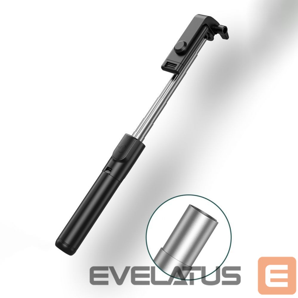 Fotoaparato priedas Hurtel Selfie stick WHS1Y telescopic tripod 1m with phone holder - black