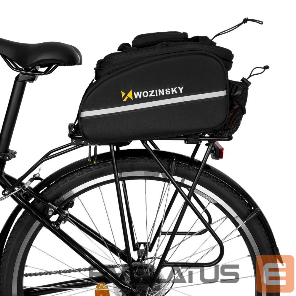 Dviračio priedas Wozinsky Wozinsky large bike rack bag 35l + rain cover black (WBB19BK)