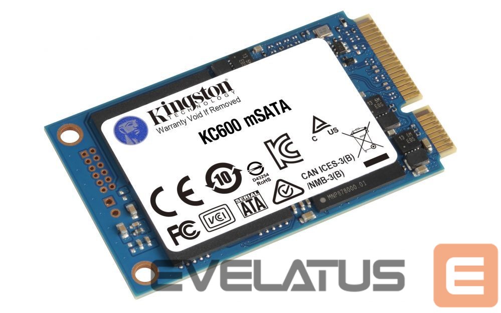Kietasis diskas SDD Kingston KC600 512 GB, SSD interface mSATA, Write speed 520 MB/s, Read speed 550 MB/s