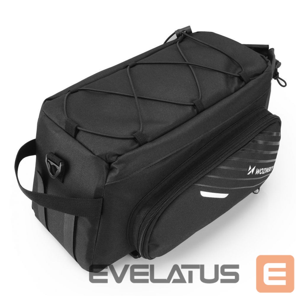 Dviračio priedas Wozinsky Wozinsky Bike Pannier Rack Bag with Shoulder Strap 9L (Rain Cover Included) Black (WBB22BK)