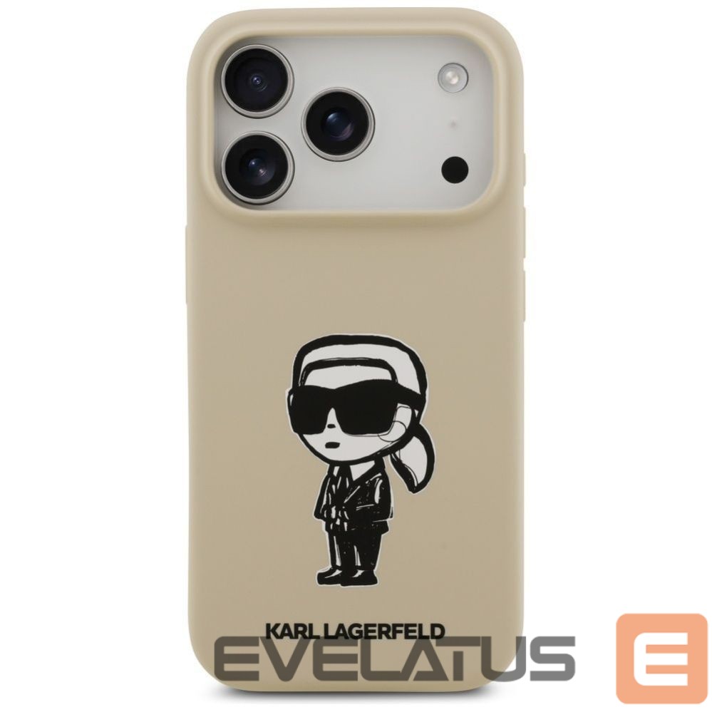 Nugarėlės dėklai Karl Lagerfeld Apple KARL LAGERFELD case for IPHONE 17 Pro compatible with MagSafe KLHMP17LSKIGROW (Silicone W/ KL Sketch & Logo) brown Brown