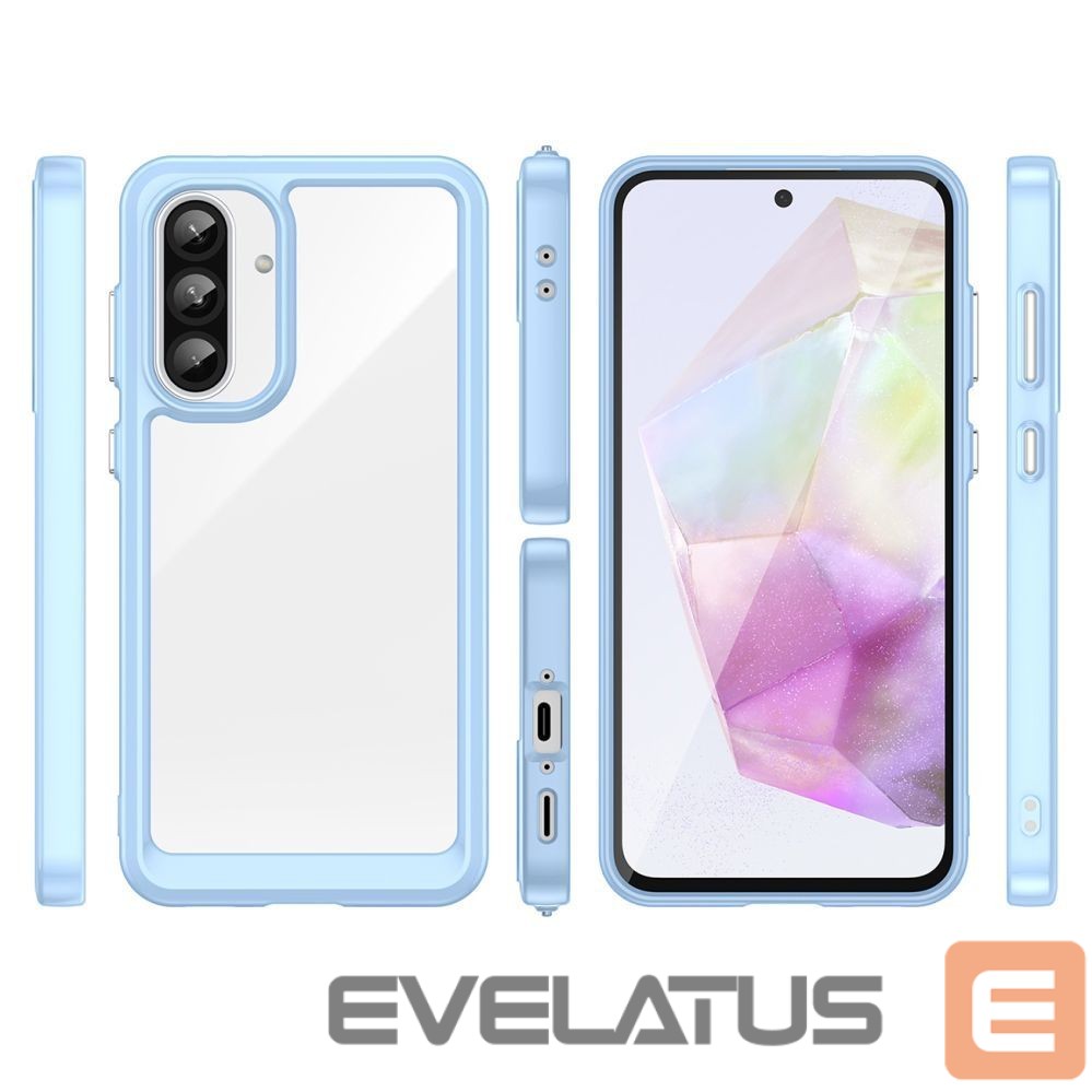 Nugarėlės dėklai Hurtel Outer Space Case for Samsung Galaxy A56 Cover with Flexible Frame - Blue
