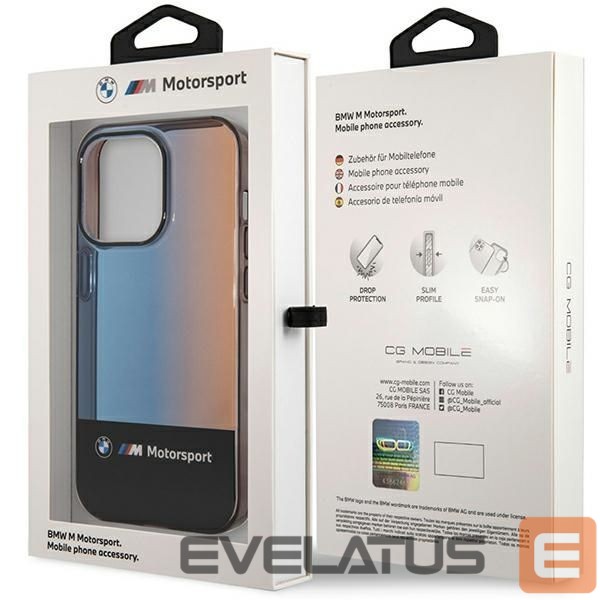 Nugarėlės dėklai BMW BMW Half Tricolor Case for iPhone 14 Pro Max 6.7" - Black